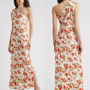NEW Chelsea28 Floral Maxi Dress One Shoulder Bow Wedding Guest Summer XL